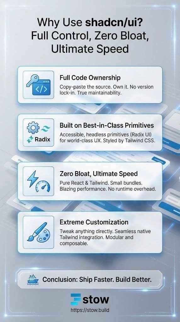 why use shadcn/ui infographic